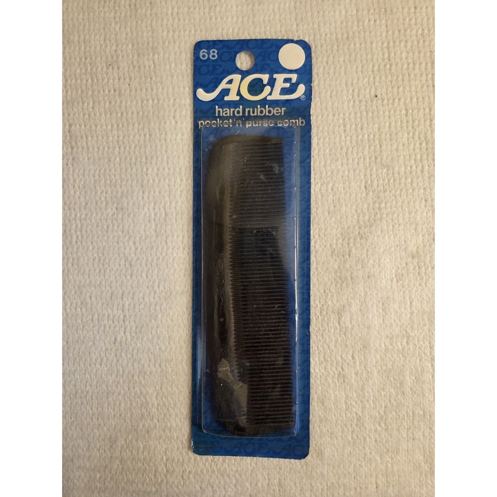 ACE No. 68 Hard Rubber Pocket & Purse Comb – Vintage Sealed – Booneville...